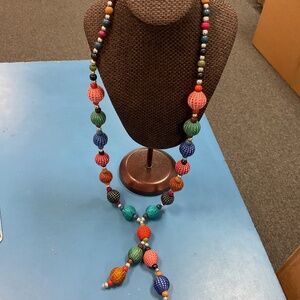Light weighted weaved fabric handmade exclusive single piece BEADED Necklace